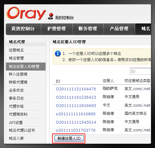 Oray什么是域名注册人ID管理 全福编程网